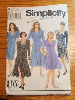 Simplicity Women's Button-Front Dress Pattern Uncut Size 18-24w